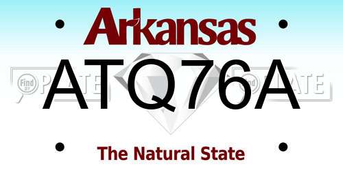 ATQ76A Arkansas License Plate