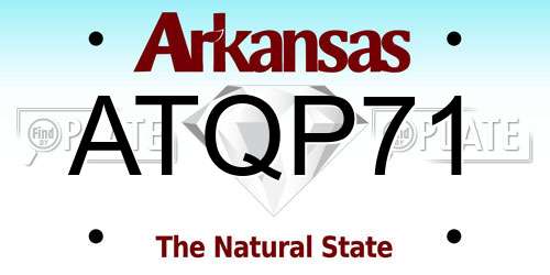 ATQP71 Arkansas License Plate