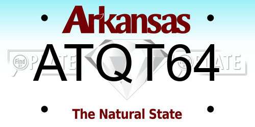 ATQT64 Arkansas License Plate