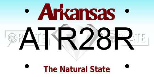 ATR28R Arkansas License Plate