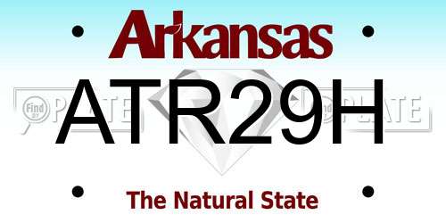 ATR29H Arkansas License Plate