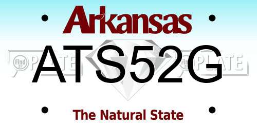 ATS52G Arkansas License Plate