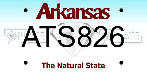 ATS826 Arkansas License Plate