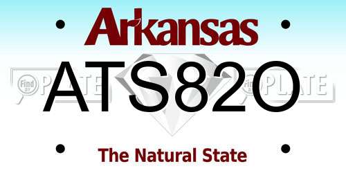 ATS82O Arkansas License Plate