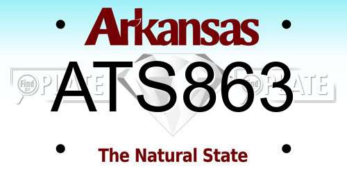 ATS863 Arkansas License Plate
