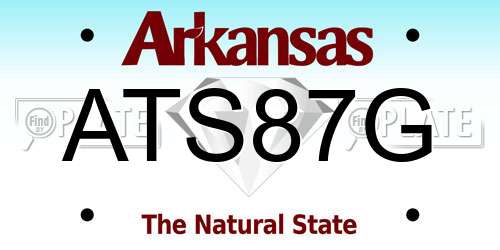 ATS87G Arkansas License Plate