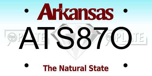 ATS87O Arkansas License Plate