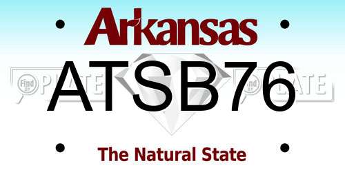 ATSB76 Arkansas License Plate