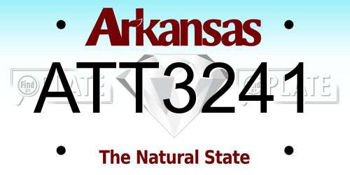 ATT3241 Arkansas License Plate