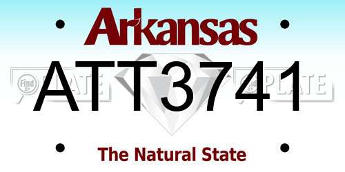 ATT3741 Arkansas License Plate