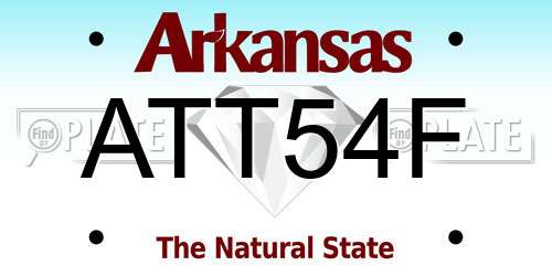 ATT54F Arkansas License Plate