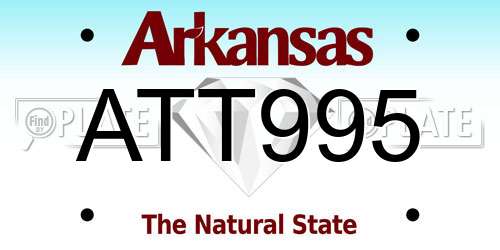 ATT995 Arkansas License Plate