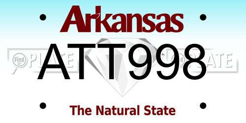 ATT998 Arkansas License Plate