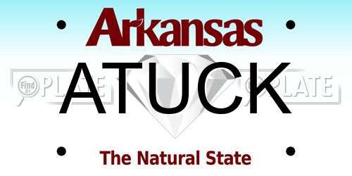ATUCK Arkansas License Plate