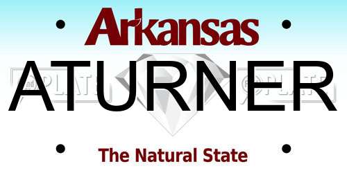 ATURNER Arkansas License Plate