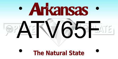 ATV65F Arkansas License Plate