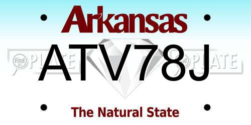ATV78J Arkansas License Plate