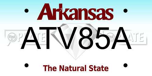 ATV85A Arkansas License Plate