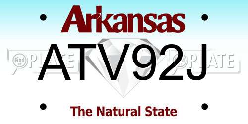 ATV92J Arkansas License Plate