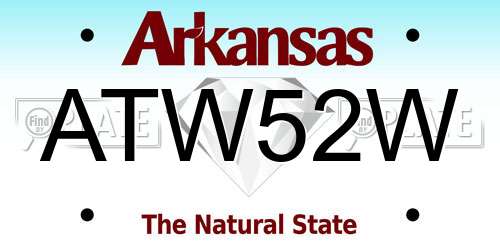 ATW52W Arkansas License Plate