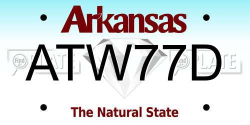 ATW77D Arkansas License Plate