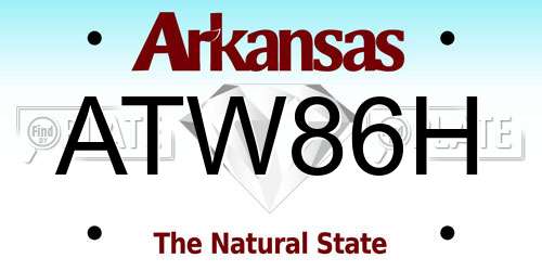 ATW86H Arkansas License Plate