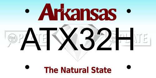 ATX32H Arkansas License Plate