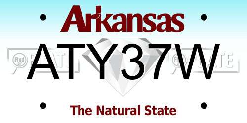 ATY37W Arkansas License Plate