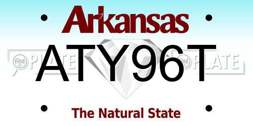 ATY96T Arkansas License Plate