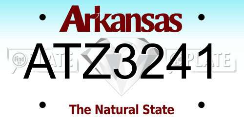 ATZ3241 Arkansas License Plate