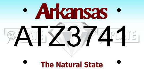 ATZ3741 Arkansas License Plate