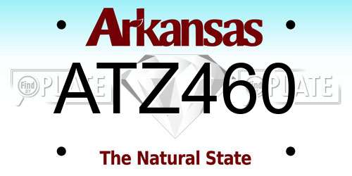 ATZ460 Arkansas License Plate