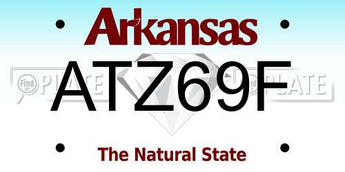 ATZ69F Arkansas License Plate