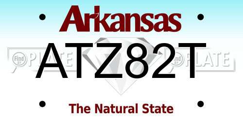 ATZ82T Arkansas License Plate