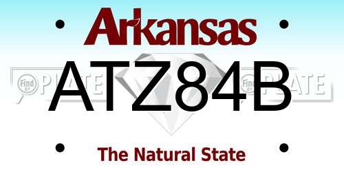 ATZ84B Arkansas License Plate