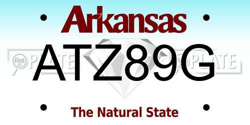 ATZ89G Arkansas License Plate