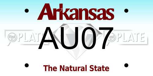 AU07 Arkansas License Plate