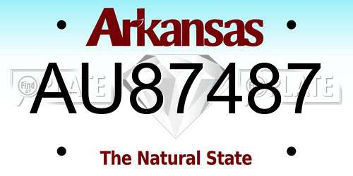 AU87487 Arkansas License Plate