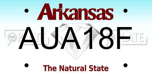AUA18F Arkansas License Plate