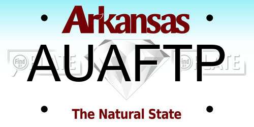 AUAFTP Arkansas License Plate