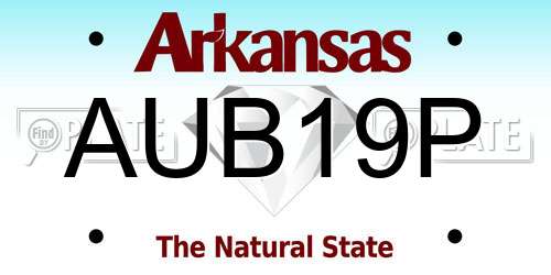 AUB19P Arkansas License Plate