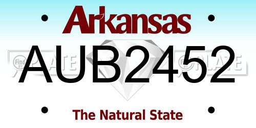 AUB2452 Arkansas License Plate