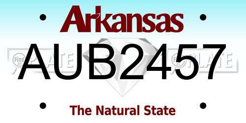 AUB2457 Arkansas License Plate