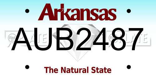 AUB2487 Arkansas License Plate