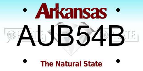 AUB54B Arkansas License Plate
