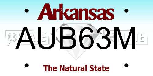 AUB63M Arkansas License Plate