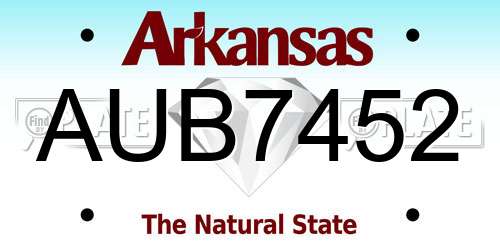 AUB7452 Arkansas License Plate