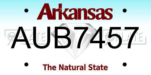 AUB7457 Arkansas License Plate