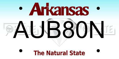 AUB80N Arkansas License Plate