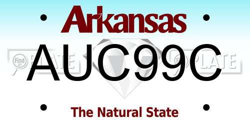 AUC99C Arkansas License Plate